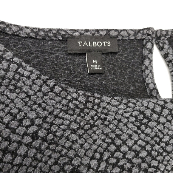 TALBOTS Grey Black Textured Long Sleeve Top Size M - Picture 3 of 10
